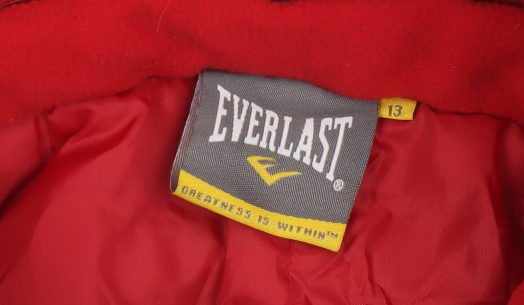 Everlast Boys Blue 13 Years Hooded Padded Bomber Jacket Full Zip
