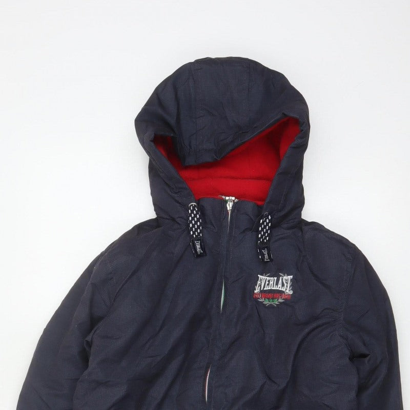 Everlast Boys Blue 13 Years Hooded Padded Bomber Jacket Full Zip