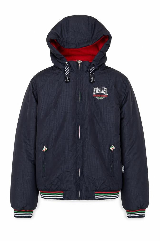 Everlast Boys Blue 13 Years Hooded Padded Bomber Jacket Full Zip