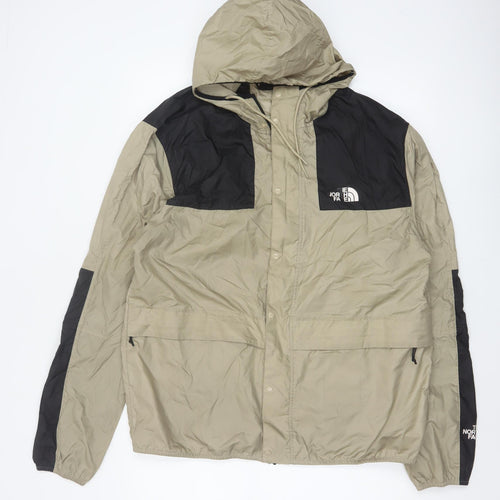 The North Face Men’s XL Beige Black Hooded Windbreaker Jacket