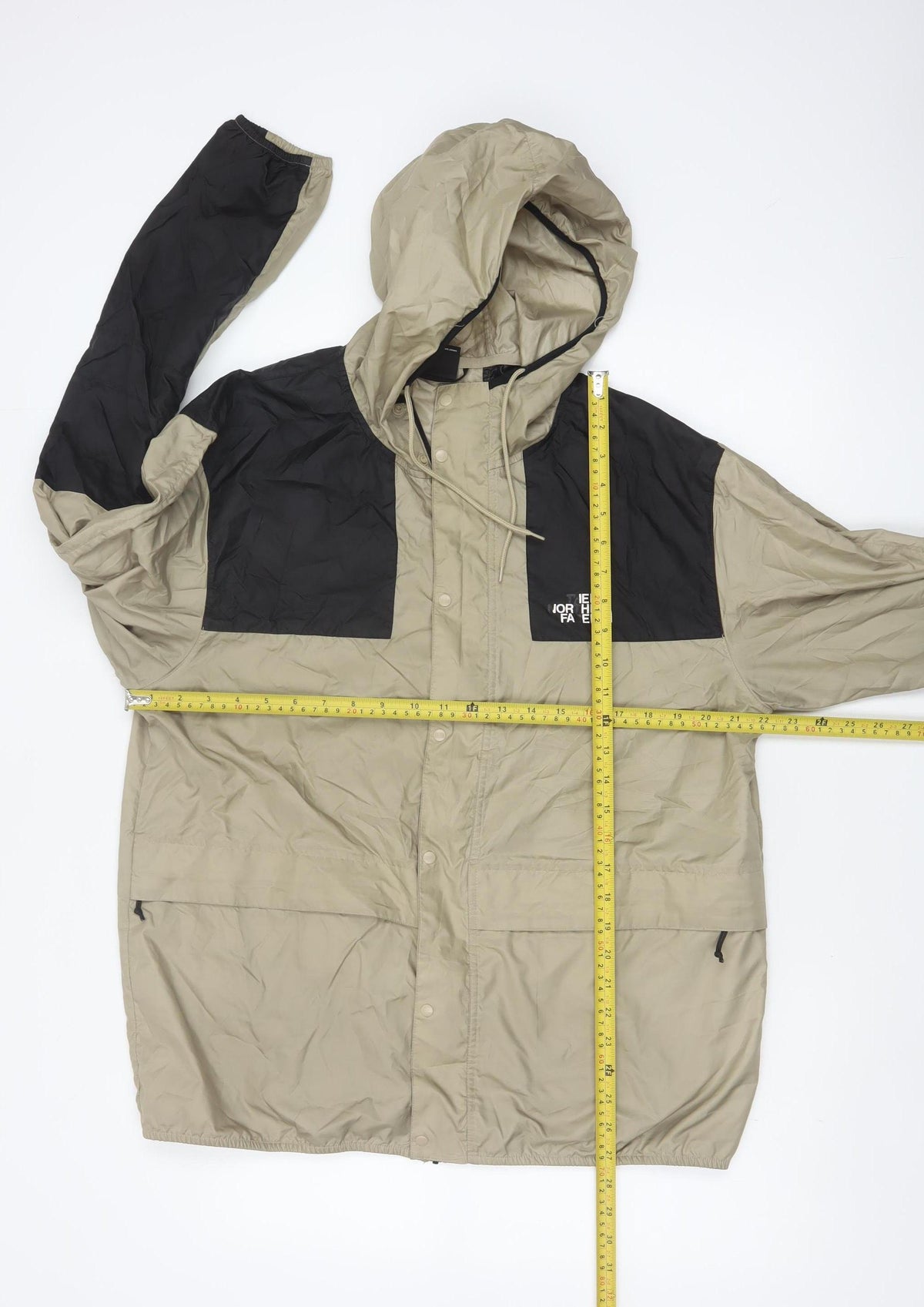 The North Face Men’s XL Beige Black Hooded Windbreaker Jacket