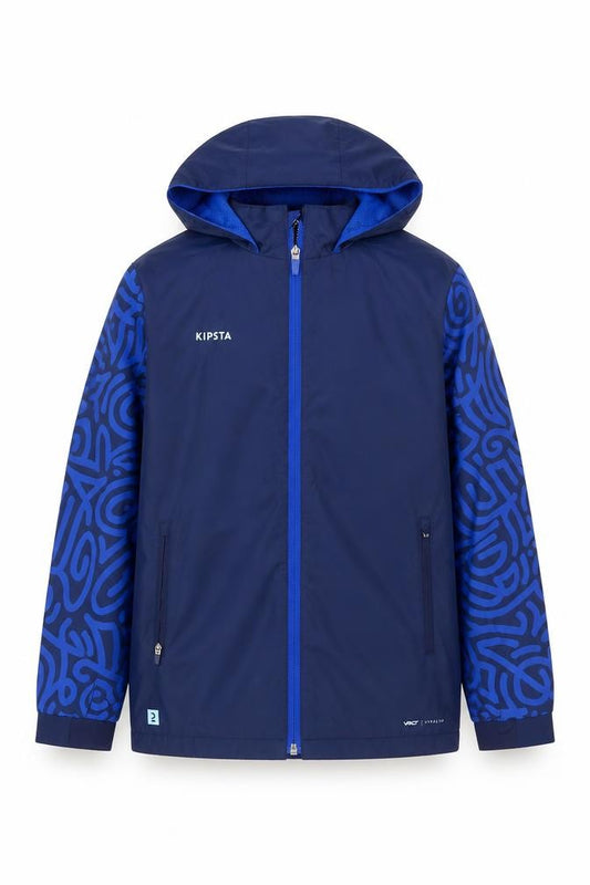 Kipsta Boys Blue 8-9 Years Hooded Windbreaker Football Jacket