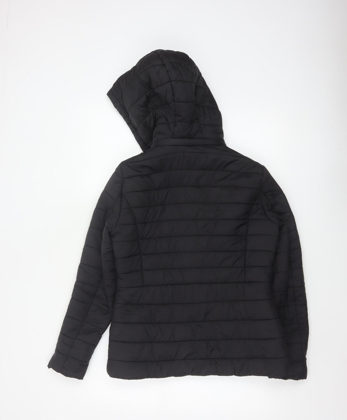 F&F Women's Black UK 8 Hooded Quilted Puffer Jacket
