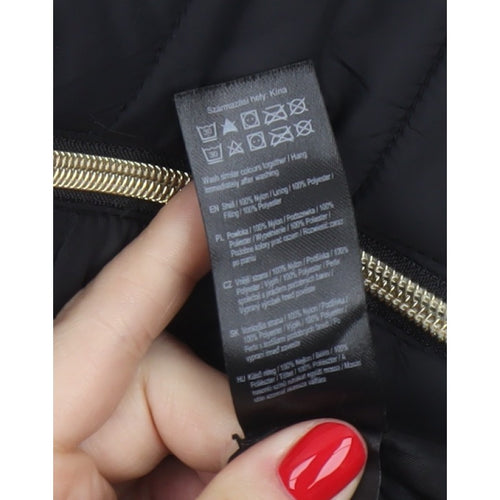 F&F Women's Black UK 8 Hooded Quilted Puffer Jacket