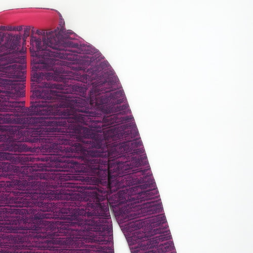 Decathlon Girls Purple Fleece 1/4 Zip Pullover Sweatshirt 6 Years