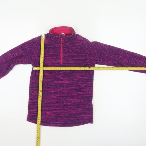 Decathlon Girls Purple Fleece 1/4 Zip Pullover Sweatshirt 6 Years