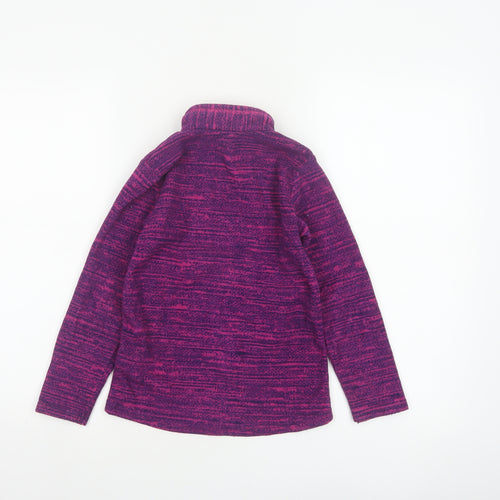 Decathlon Girls Purple Fleece 1/4 Zip Pullover Sweatshirt 6 Years