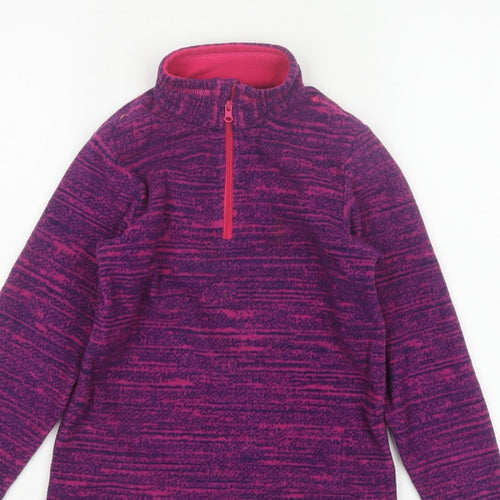 Decathlon Girls Purple Fleece 1/4 Zip Pullover Sweatshirt 6 Years