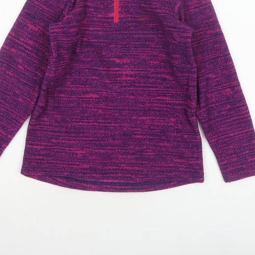 Decathlon Girls Purple Fleece 1/4 Zip Pullover Sweatshirt 6 Years