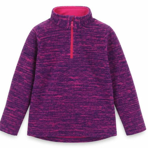 Decathlon Girls Purple Fleece 1/4 Zip Pullover Sweatshirt 6 Years