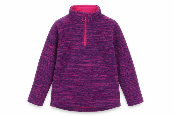 Decathlon Girls Purple Fleece 1/4 Zip Pullover Sweatshirt 6 Years
