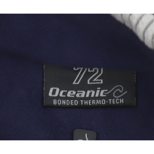 72 Oceanic Men’s Grey Striped Fleece Thermal Tech Jacket Size M Full Zip