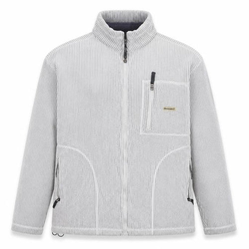 72 Oceanic Men’s Grey Striped Fleece Thermal Tech Jacket Size M Full Zip
