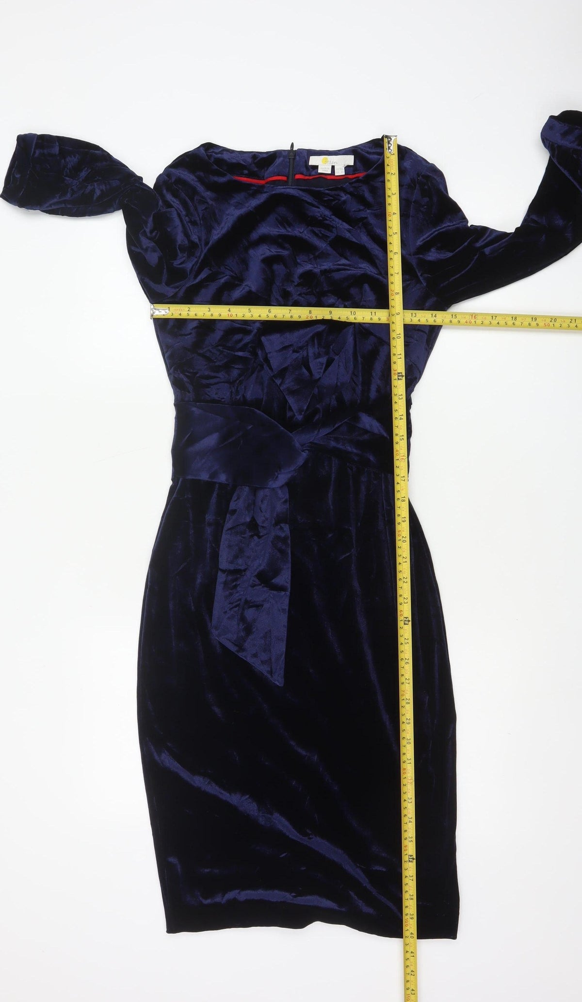 Boden Women Blue UK 10 Velvet Sheath Knee Length Party Dress