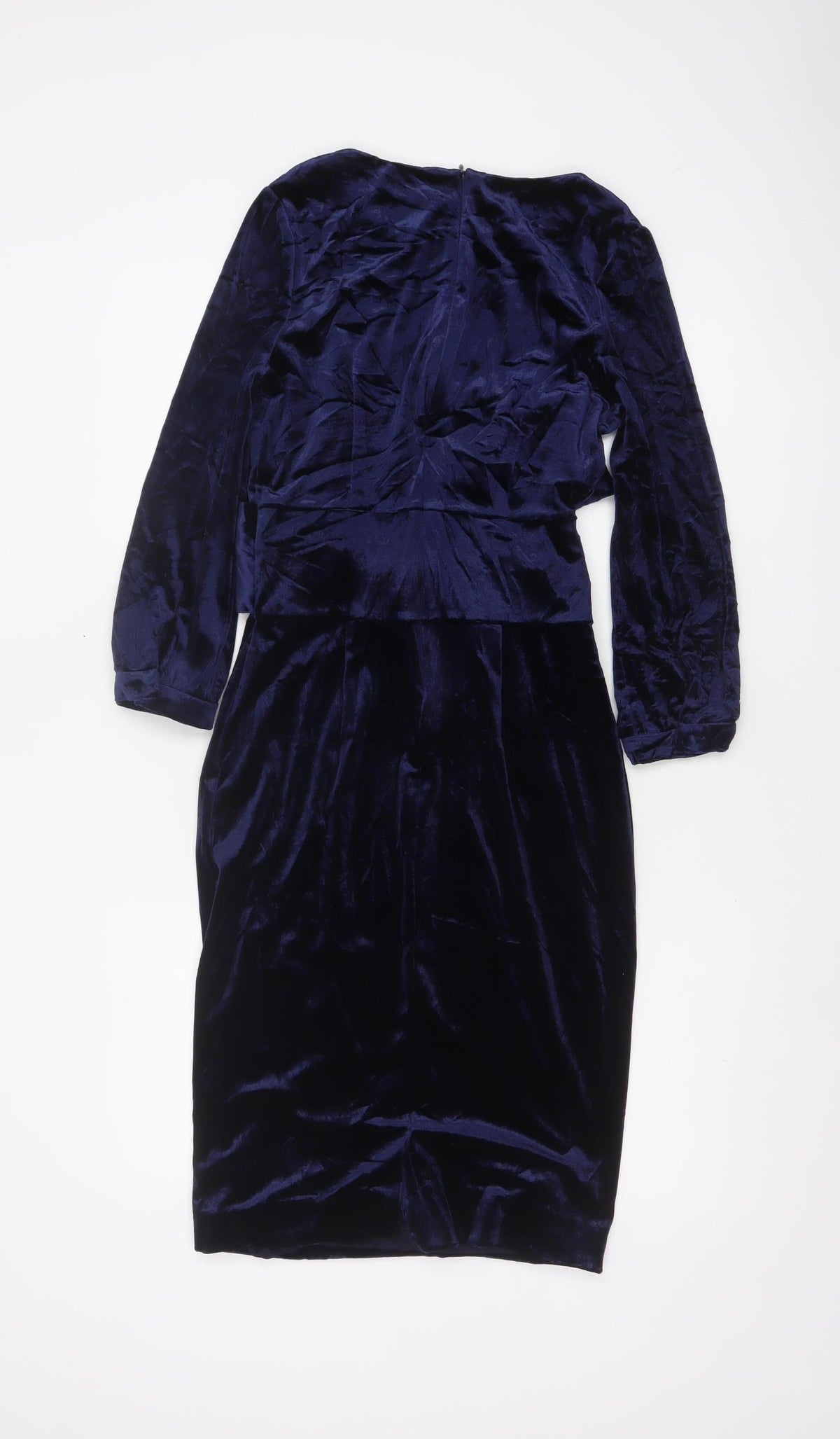 Boden Women Blue UK 10 Velvet Sheath Knee Length Party Dress