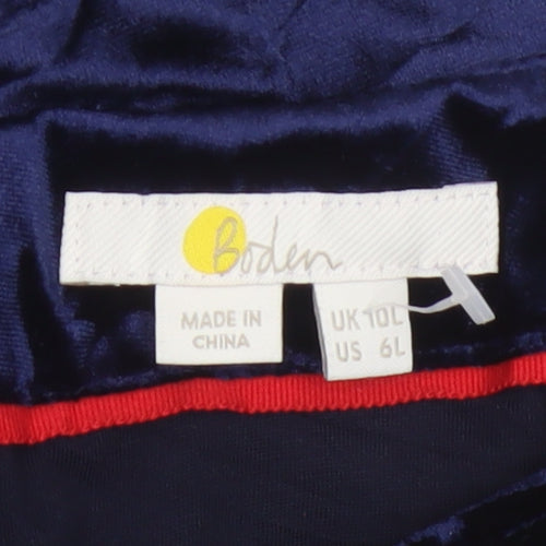 Boden Women Blue UK 10 Velvet Sheath Knee Length Party Dress