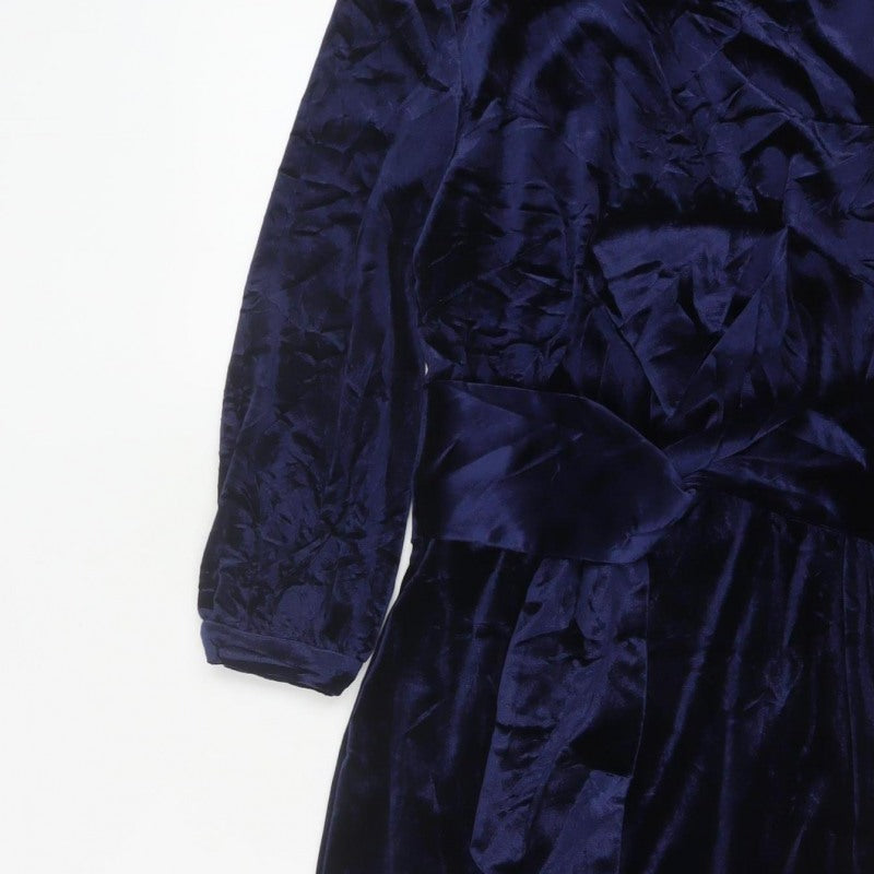 Boden Women Blue UK 10 Velvet Sheath Knee Length Party Dress