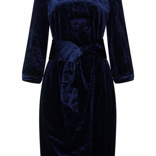 Boden Women Blue UK 10 Velvet Sheath Knee Length Party Dress