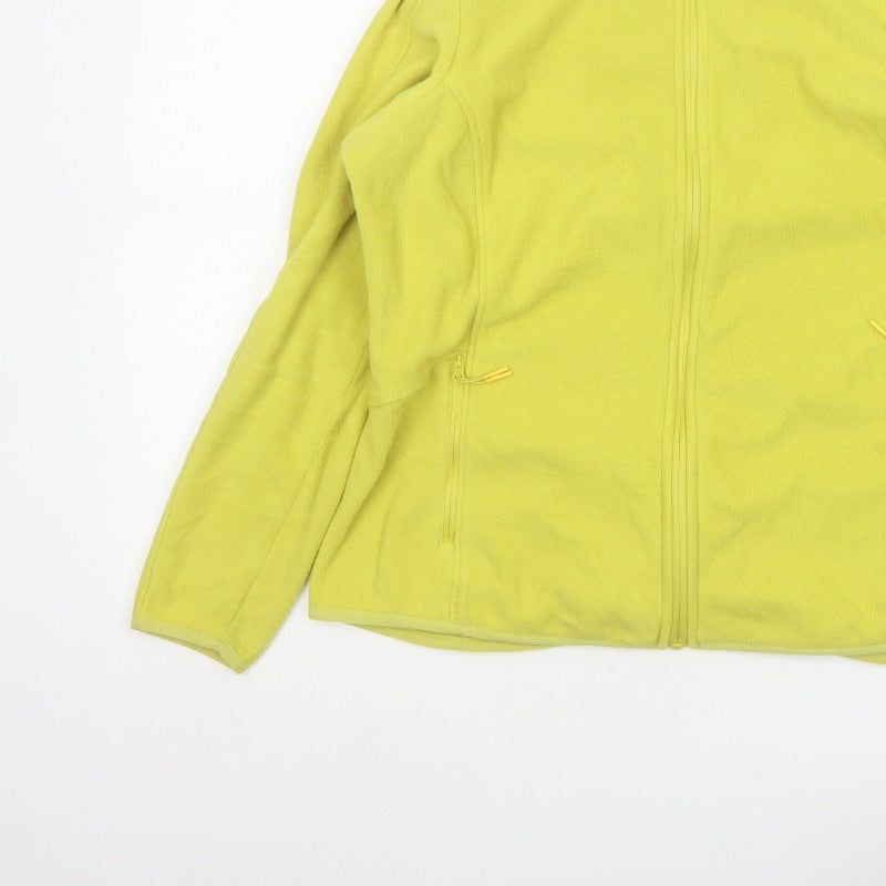 Marks and Spencer Women Yellow Size 16 Fleece Full Zip Jacket Pockets