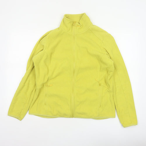 Marks and Spencer Women Yellow Size 16 Fleece Full Zip Jacket Pockets