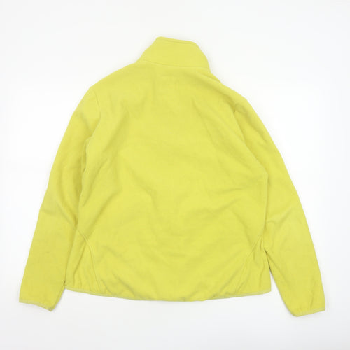 Marks and Spencer Women Yellow Size 16 Fleece Full Zip Jacket Pockets