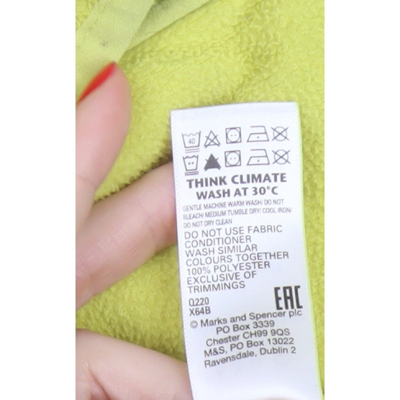 Marks and Spencer Women Yellow Size 16 Fleece Full Zip Jacket Pockets