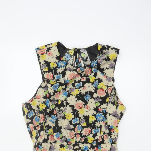 Topshop Women’s Multicoloured Floral Playsuit UK 12 Sleeveless Zip