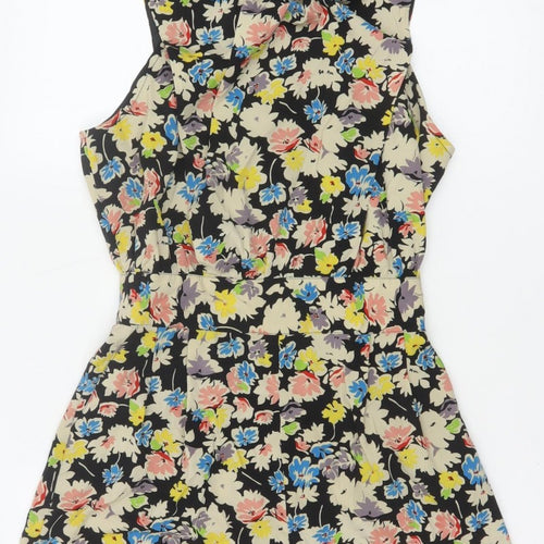Topshop Women’s Multicoloured Floral Playsuit UK 12 Sleeveless Zip