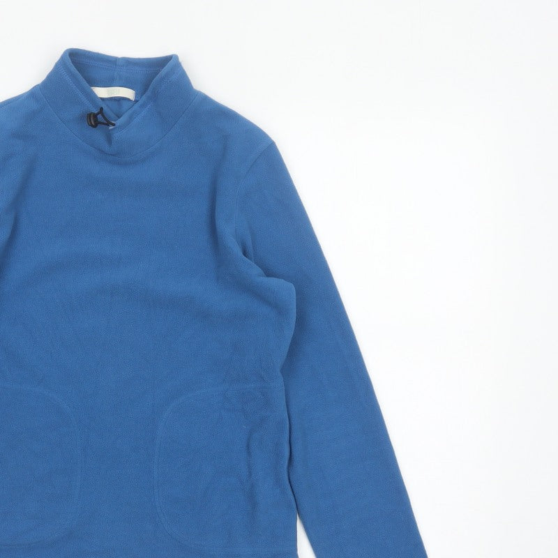 Marks & Spencer Women’s Blue Size 8 Fleece High Neck Pullover Sweatshirt