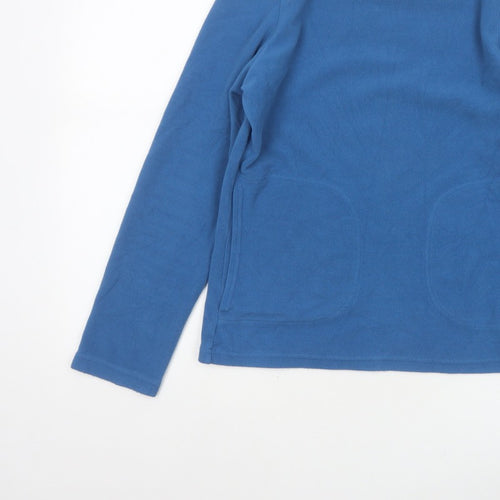 Marks & Spencer Women’s Blue Size 8 Fleece High Neck Pullover Sweatshirt