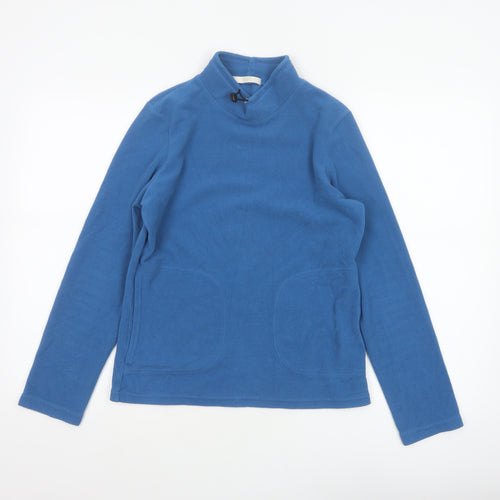 Marks & Spencer Women’s Blue Size 8 Fleece High Neck Pullover Sweatshirt