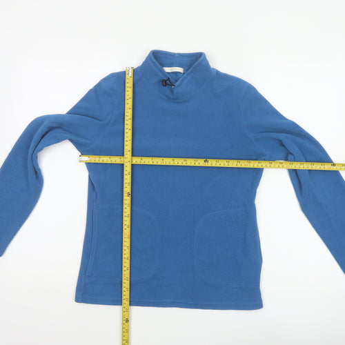 Marks & Spencer Women’s Blue Size 8 Fleece High Neck Pullover Sweatshirt