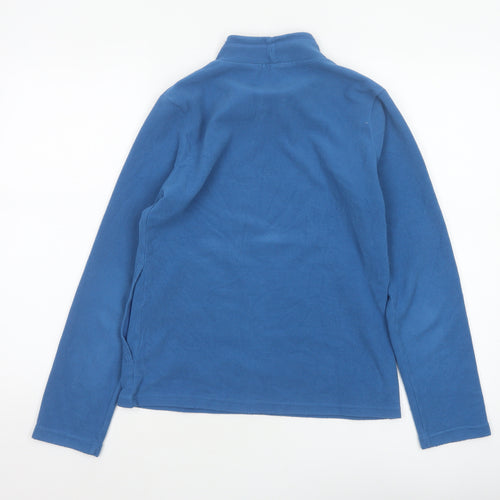 Marks & Spencer Women’s Blue Size 8 Fleece High Neck Pullover Sweatshirt