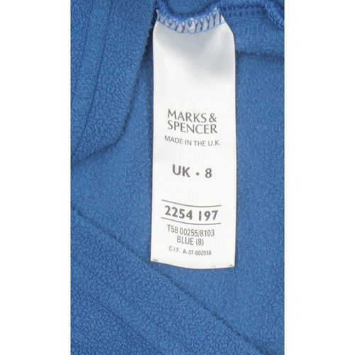 Marks & Spencer Women’s Blue Size 8 Fleece High Neck Pullover Sweatshirt