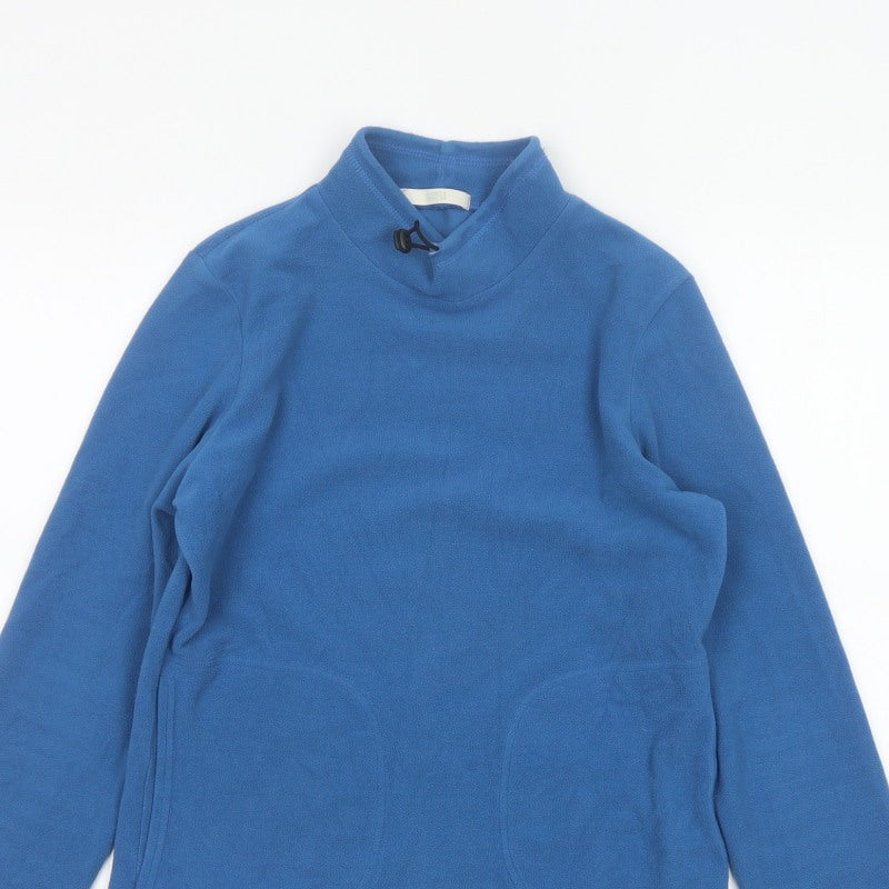 Marks & Spencer Women’s Blue Size 8 Fleece High Neck Pullover Sweatshirt