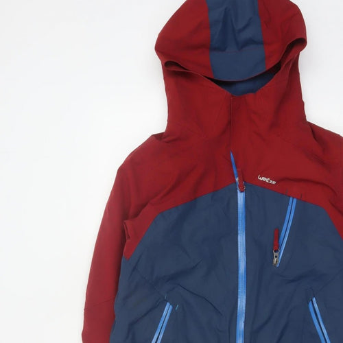 Wedze Boys Red Blue 12 Years Ski Jacket Hooded Full Zip