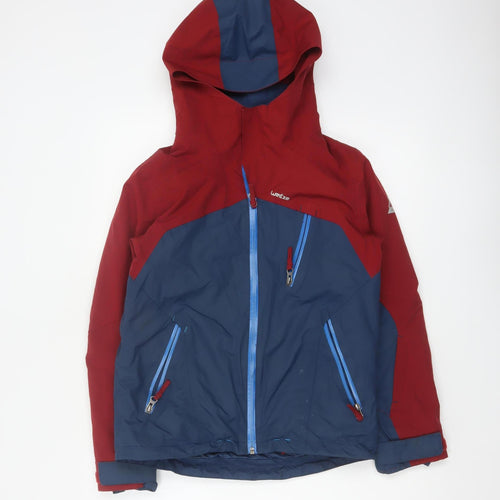 Wedze Boys Red Blue 12 Years Ski Jacket Hooded Full Zip