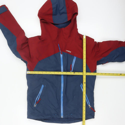 Wedze Boys Red Blue 12 Years Ski Jacket Hooded Full Zip
