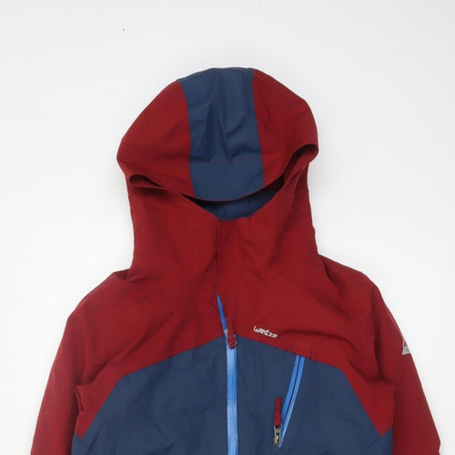 Wedze Boys Red Blue 12 Years Ski Jacket Hooded Full Zip