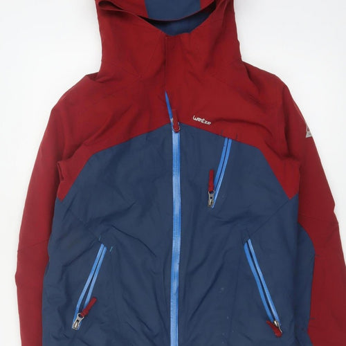 Wedze Boys Red Blue 12 Years Ski Jacket Hooded Full Zip