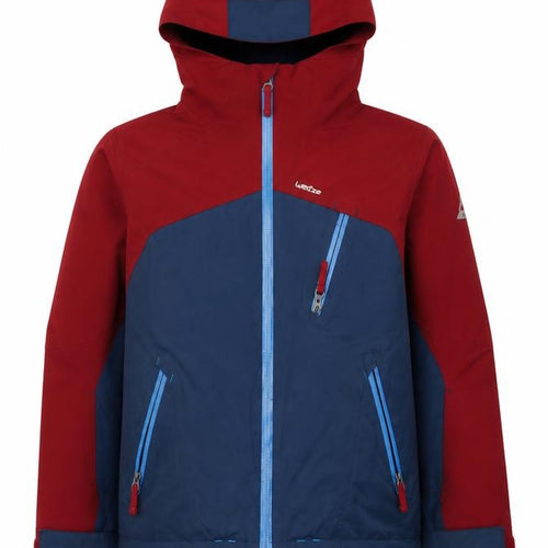Wedze Boys Red Blue 12 Years Ski Jacket Hooded Full Zip