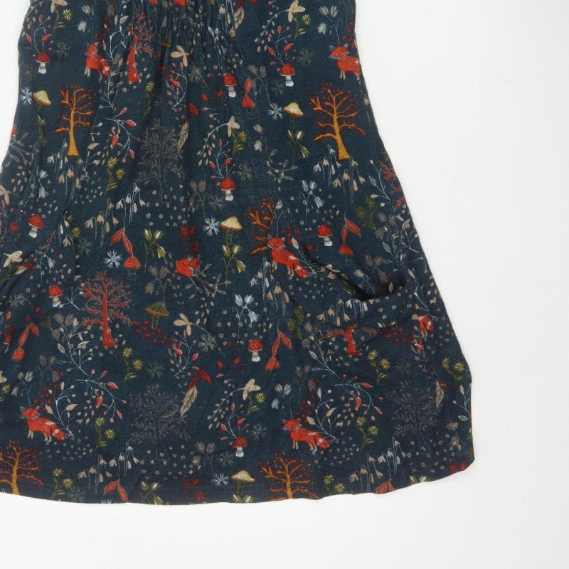 Apricot Women Blue UK 12 Fit & Flare Cowl Neck Woodland Dress