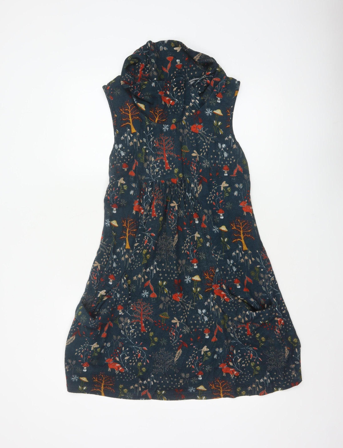 Apricot Women Blue UK 12 Fit & Flare Cowl Neck Woodland Dress