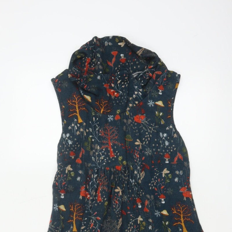 Apricot Women Blue UK 12 Fit & Flare Cowl Neck Woodland Dress