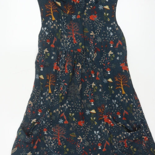 Apricot Women Blue UK 12 Fit & Flare Cowl Neck Woodland Dress