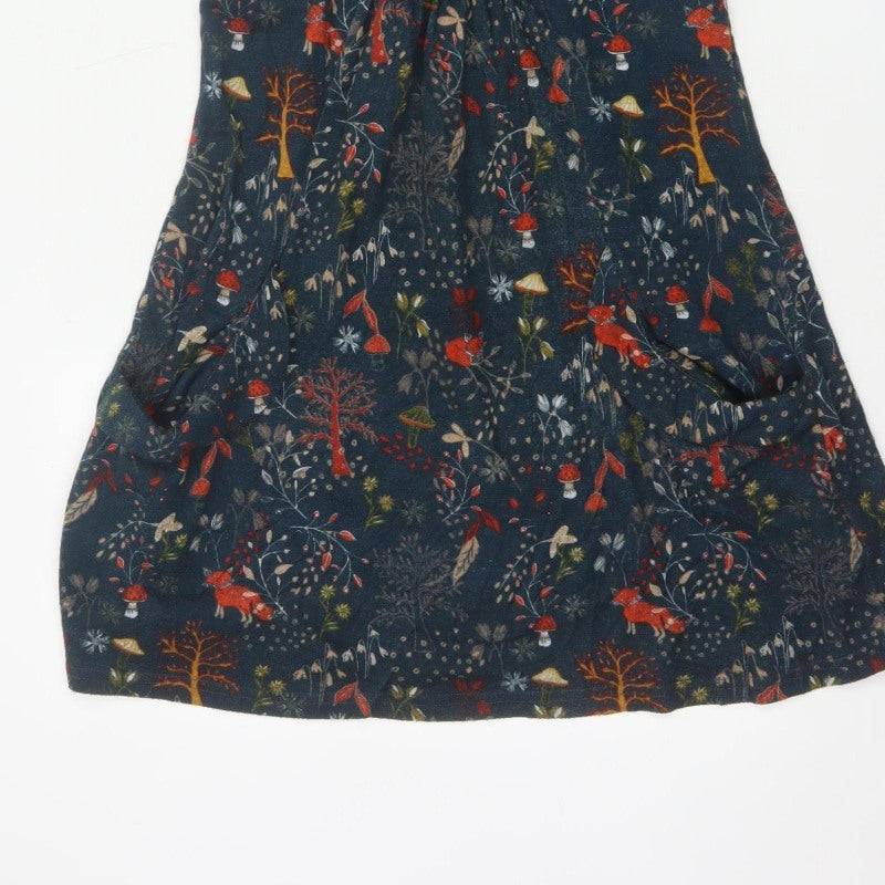 Apricot Women Blue UK 12 Fit & Flare Cowl Neck Woodland Dress