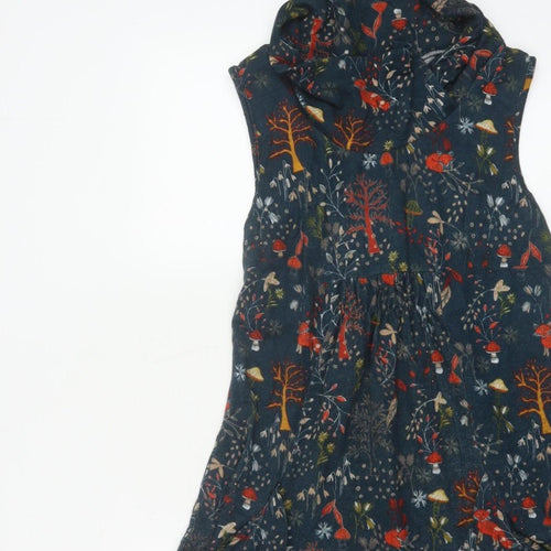 Apricot Women Blue UK 12 Fit & Flare Cowl Neck Woodland Dress