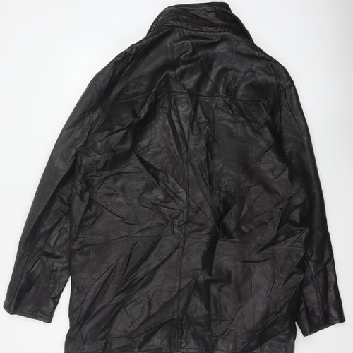 Trapper Men’s Black Leather Jacket UK 44 EU 54 Mid-Length Lined