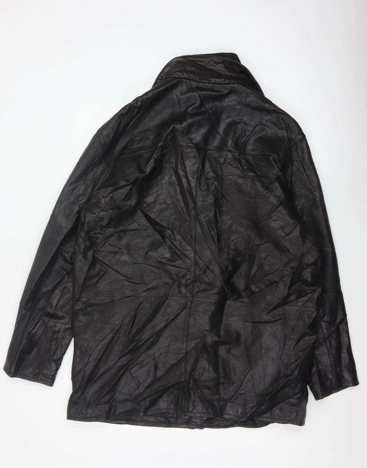 Trapper Men’s Black Leather Jacket UK 44 EU 54 Mid-Length Lined