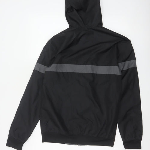 Adidas Originals Men's Black Grey XS Hooded Windbreaker 3 Stripe Jacket